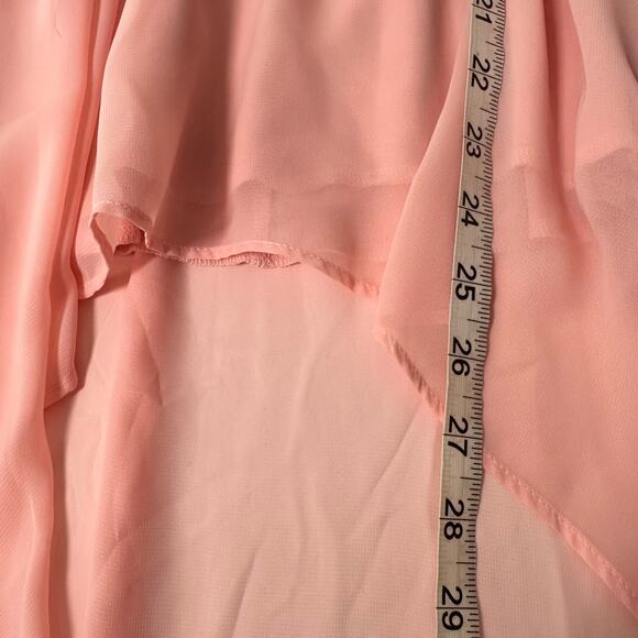 PROFILE Black Light Pink Sequin High Low Strapless Dress Small - Picture 5 of 6